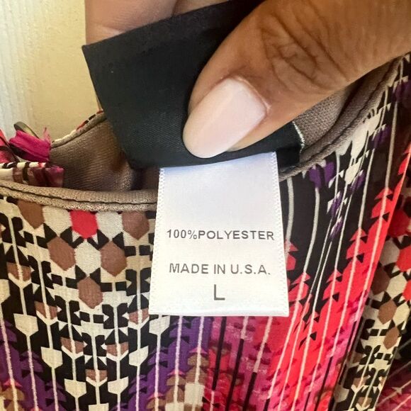 Bobeau Pink and Black Chevron Maxi Dress Made in USA - Picture 6 of 6